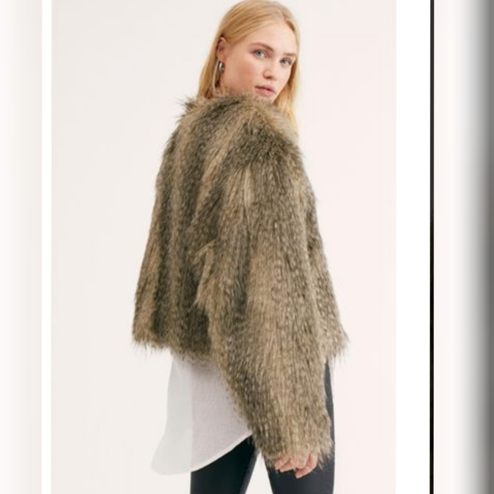 NWT Free People Faux Fur Jacket - Picture 5 of 10